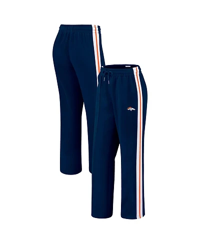 Wear by Erin Andrews Women's Navy Denver Broncos Color-Block Straight Leg Pants