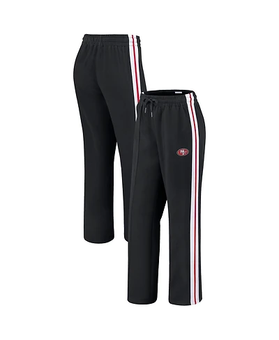 Wear by Erin Andrews Women's Black San Francisco 49ers Color-Block Straight Leg Pants