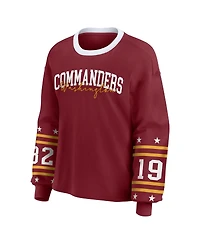 Wear by Erin Andrews Women's Burgundy Washington Commanders Sport Long-Sleeve T-Shirt