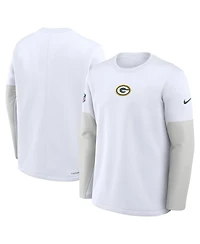 Nike Men's White Green Bay Packers Sideline Scripted to Win Performance Long Sleeve T-Shirt