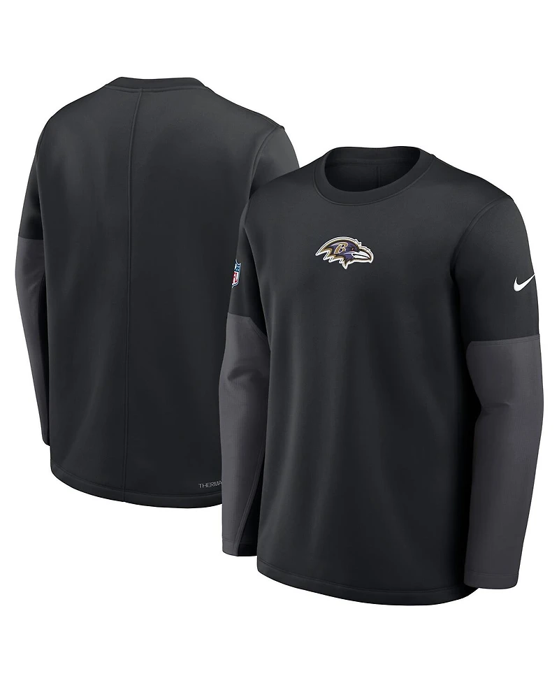 Nike Men's Black Baltimore Ravens Sideline Scripted to Win Performance Long Sleeve T-Shirt