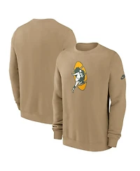 Nike Men's Tan Green Bay Packers Swing Pass Rewind Club Pullover Sweatshirt
