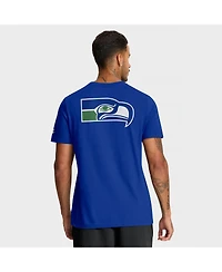Nike Men's Royal Seattle Seahawks Rewind Front and Back Hit Essential T-Shirt