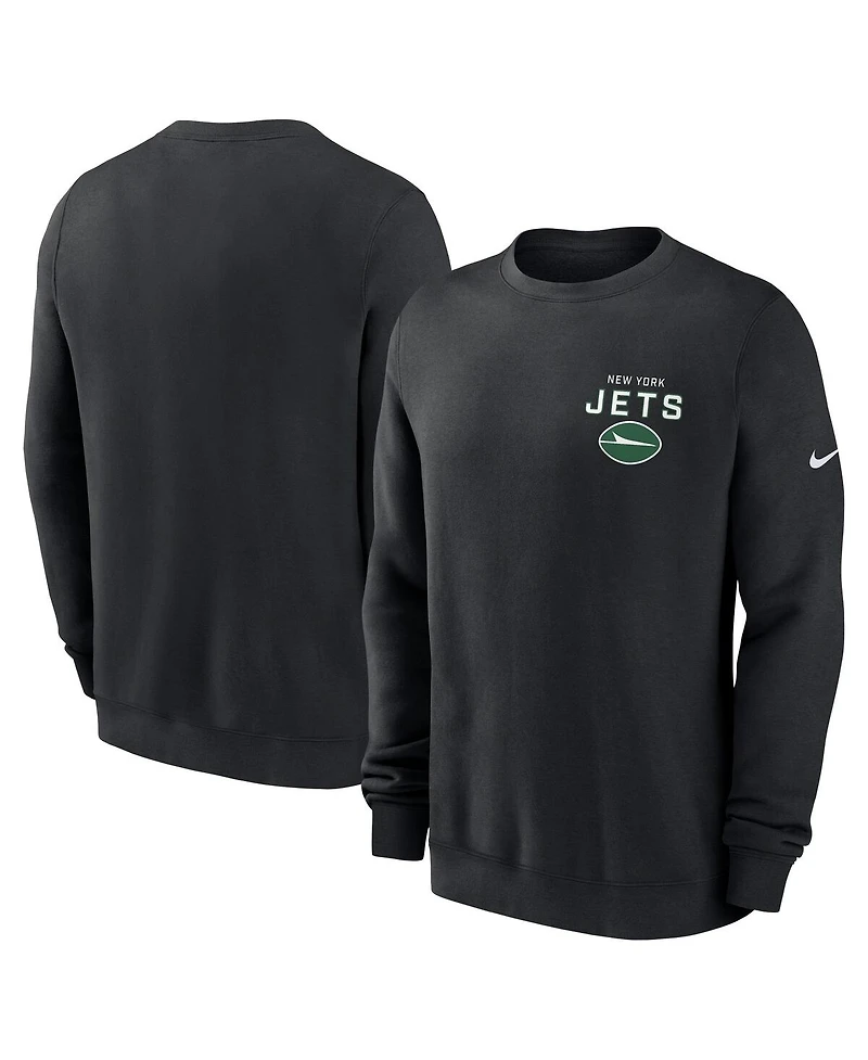 Nike Men's Black New York Jets Primetime Club Fleece Pullover Sweatshirt