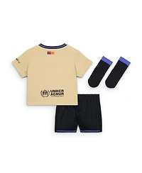 Nike Baby Boys and Girls Gold Barcelona 2025/26 Training Stadium Kit Set