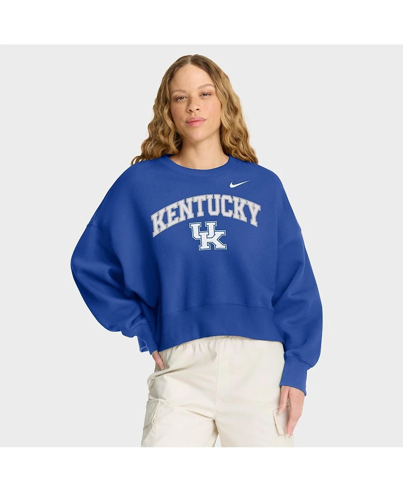 Nike Women's Royal Kentucky Wildcats Oversized Phoenix Arch Pullover Sweatshirt