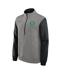 Nike Men's Heather Gray/Black Oregon Ducks Club Fleece Half-Zip Pullover Sweatshirt