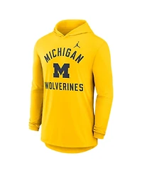 Jordan Men's Maize Michigan Wolverines Classic Arch Tri-Blend Long Sleeve Hoodie T-Shirt
