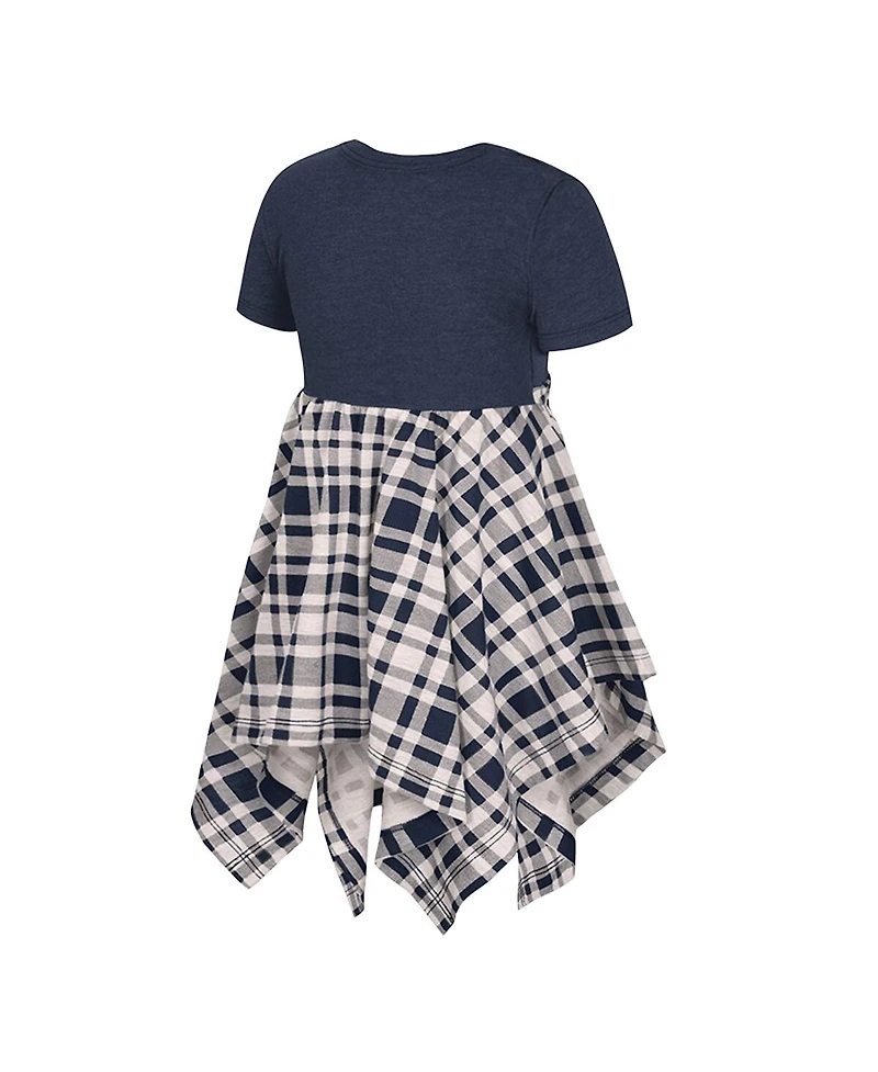 Colosseum Girls Toddler Navy Michigan Wolverines Marceline Plaid Dress