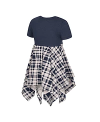 Colosseum Girls Toddler Navy Michigan Wolverines Marceline Plaid Dress