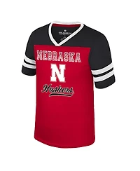Colosseum Big Girls Scarlet Nebraska Huskers Princess Bubblegum Bling T-Shirt