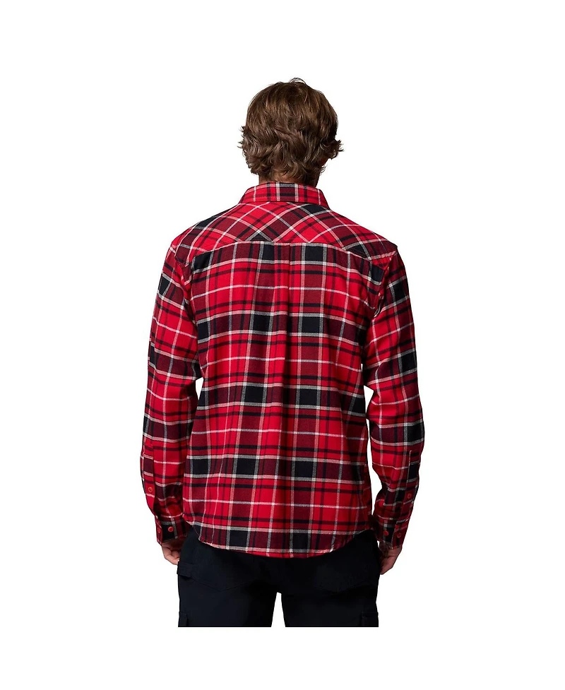 Columbia Men's Scarlet Ohio State Buckeyes Flare Gun Omni-Wick Flannel Long Sleeve Button-Up Shirt