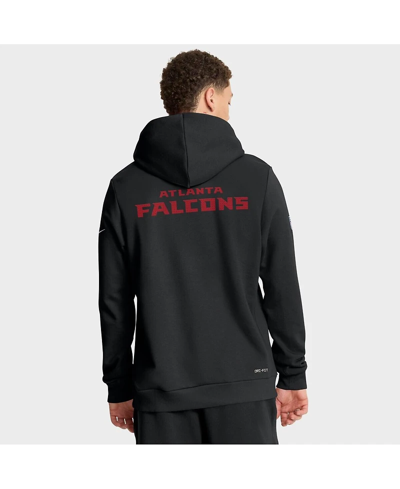 Nike Men's Black Atlanta Falcons Sideline Standard Issue Initial Home Dri-fit Hoodie