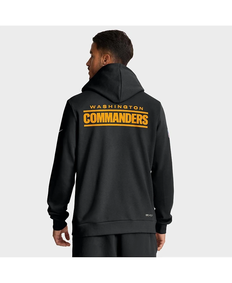 Nike Men's Black Washington Commanders Sideline Standard Issue Initial Home Dri-fit Hoodie