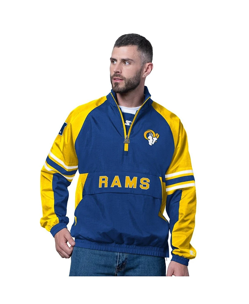 Starter Men's Royal Los Angeles Rams Prospect Half-Zip Pullover Sweatshirt