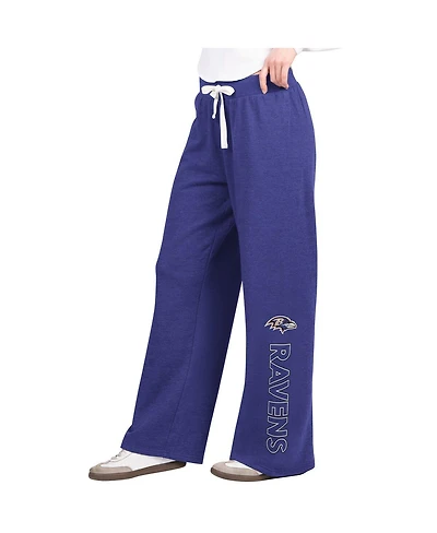 G-iii 4Her by Carl Banks Women's Purple Baltimore Ravens Field Wide Leg Sweatpants