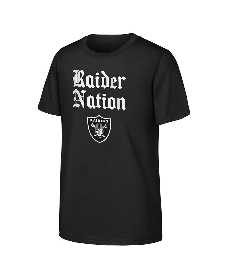 Outerstuff Big Boys and Girls Black Las Vegas Raiders Team Spirit T-Shirt