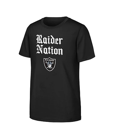 Outerstuff Big Boys and Girls Black Las Vegas Raiders Team Spirit T-Shirt