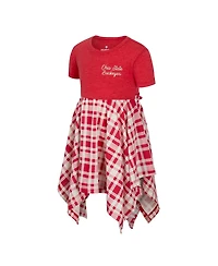 Colosseum Girls Toddler Scarlet Ohio State Buckeyes Marceline Plaid Dress