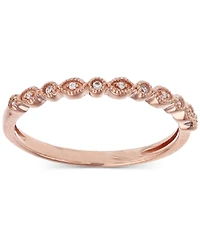 Macy's Created White Sapphire (0.135 ct. t.w.) Trio Stackable Ring 14K Yellow Rose Plating Over Sterling Silver or