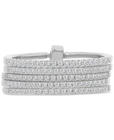 Macy's Cubic Zirconia 5 Rows Ring (0.945 ct.t.w.) Sterling Silver