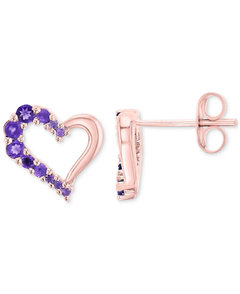 Macy's Amethyst Stud Earrings (0.42 ct.t.w.) in 14k Rose Gold Over Sterling Silver