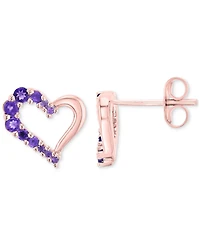 Macy's Amethyst Stud Earrings (0.42 ct.t.w.) in 14k Rose Gold Over Sterling Silver