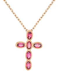 Macy's Rhodolite Necklace (1.8 ct.t.w.) in 14k Rose Gold over Sterling Silver