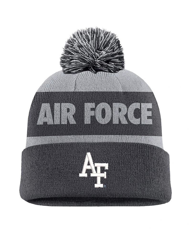 Nike Men's Charcoal Air Force Falcons Rivalry Shield Cuffed with Pom Knit Hat