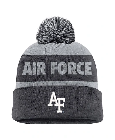 Nike Men's Charcoal Air Force Falcons Rivalry Shield Cuffed with Pom Knit Hat