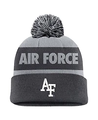 Nike Men's Charcoal Air Force Falcons Rivalry Shield Cuffed with Pom Knit Hat