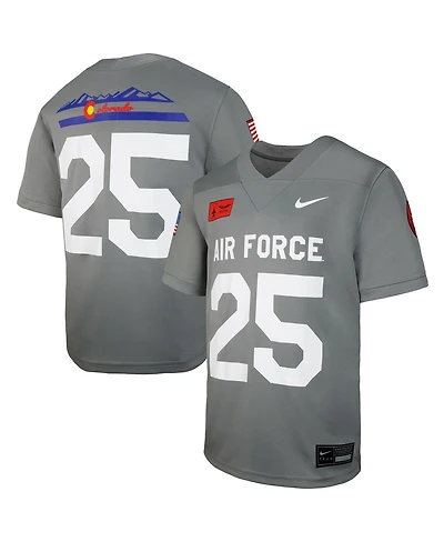 Nike Big Boys and Girls 25 Gray Air Force Falcons Apls Fighting Falcon Collection Football Game Jersey