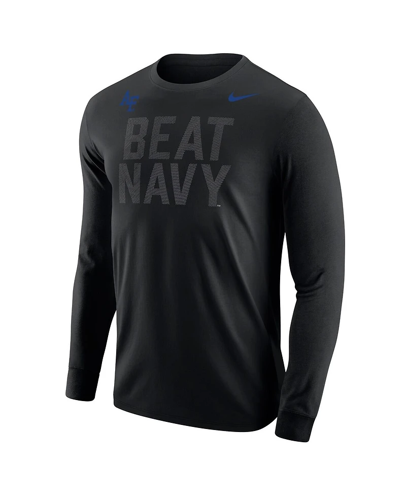 Nike Men's Black Air Force Falcons Apls Fighting Falcon Collection Rivalry Long Sleeve T-Shirt