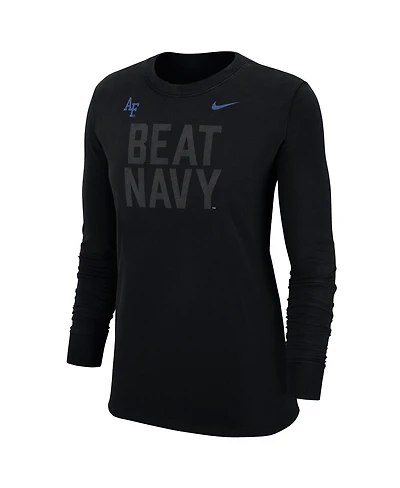 Nike Women's Black Air Force Falcons Apls Fighting Falcon Collection Rivalry Long Sleeve T-Shirt