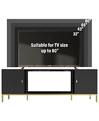 70 inches Mdf Tv Stand With Storage Cabinets