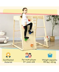 Qaba 5-in-1 Indoor Jungle Gym Playground with Swing, Climber, Monkey Bars