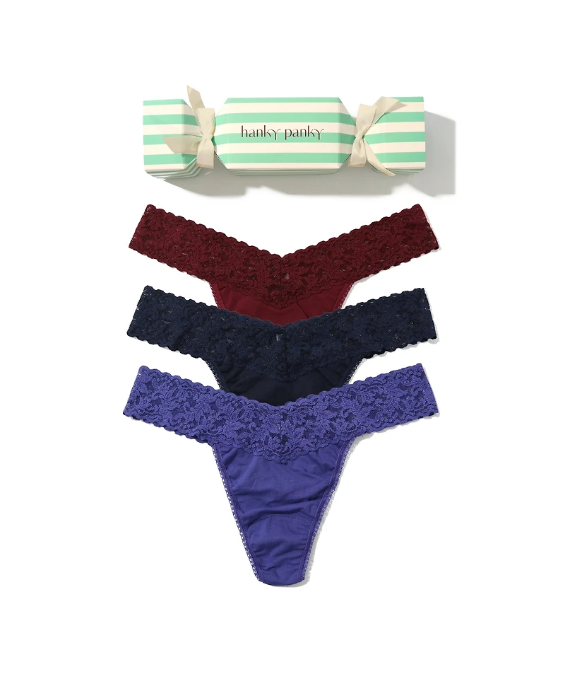 Hanky Panky Original Rise 3 Pack Thong Underwear