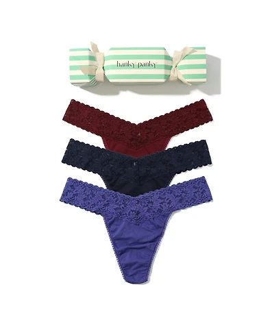 Hanky Panky Original Rise 3 Pack Thong Underwear