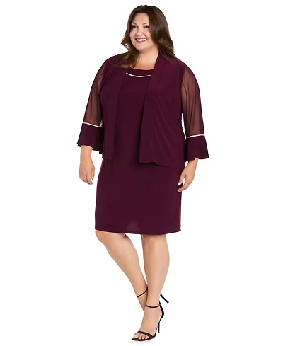 R & M Richards Plus Scoop Neck 2-Piece Jacket Dress