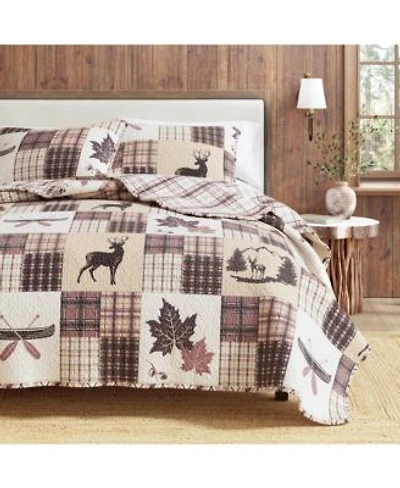 Linery Co. Rustic Lodge Patchwork Microfiber Quilt Set With Shams