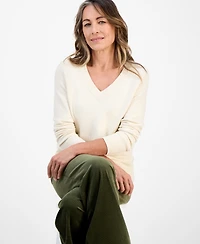 Style & Co Petite Holly Shine V-Neck Sweater, Macy's Exclusive
