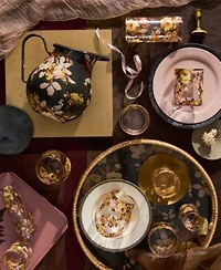 Mackenzie Childs Wild Rose Brown Collection