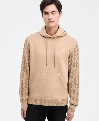 Guess Men's Cable-Knit Sleeve Hoodie