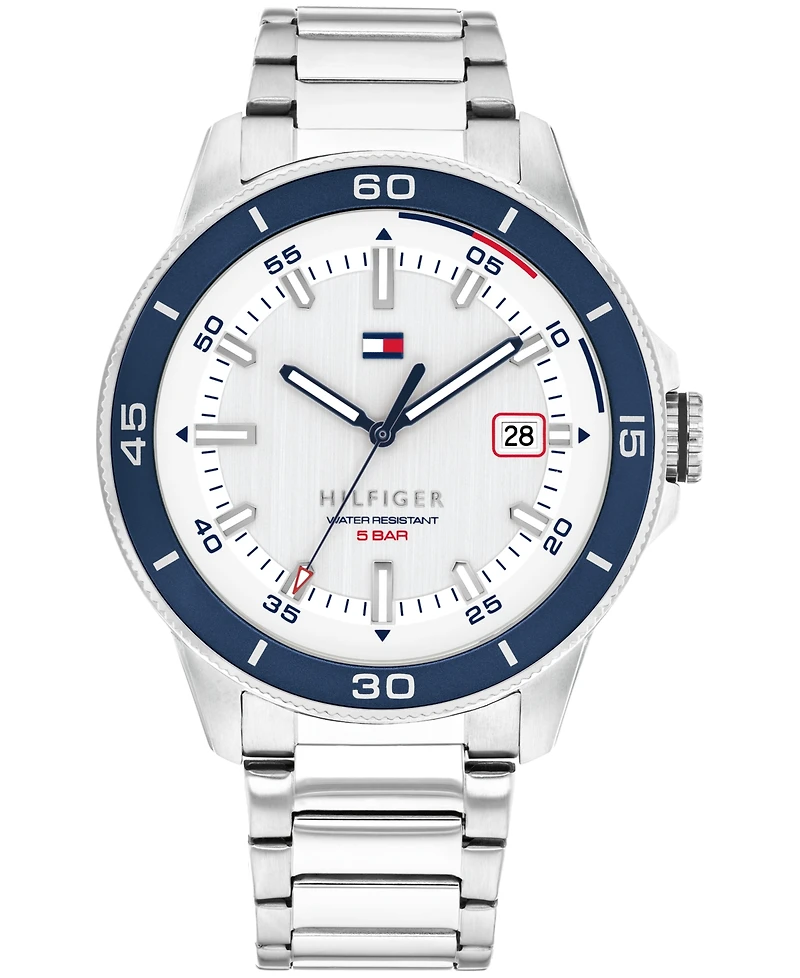 Tommy Hilfiger Men's Quartz Silver Tone Stainless Steel Bracelet Watch