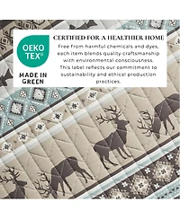 Linery & Co. Wildlife Stripe Microfiber Quilt Set With Shams