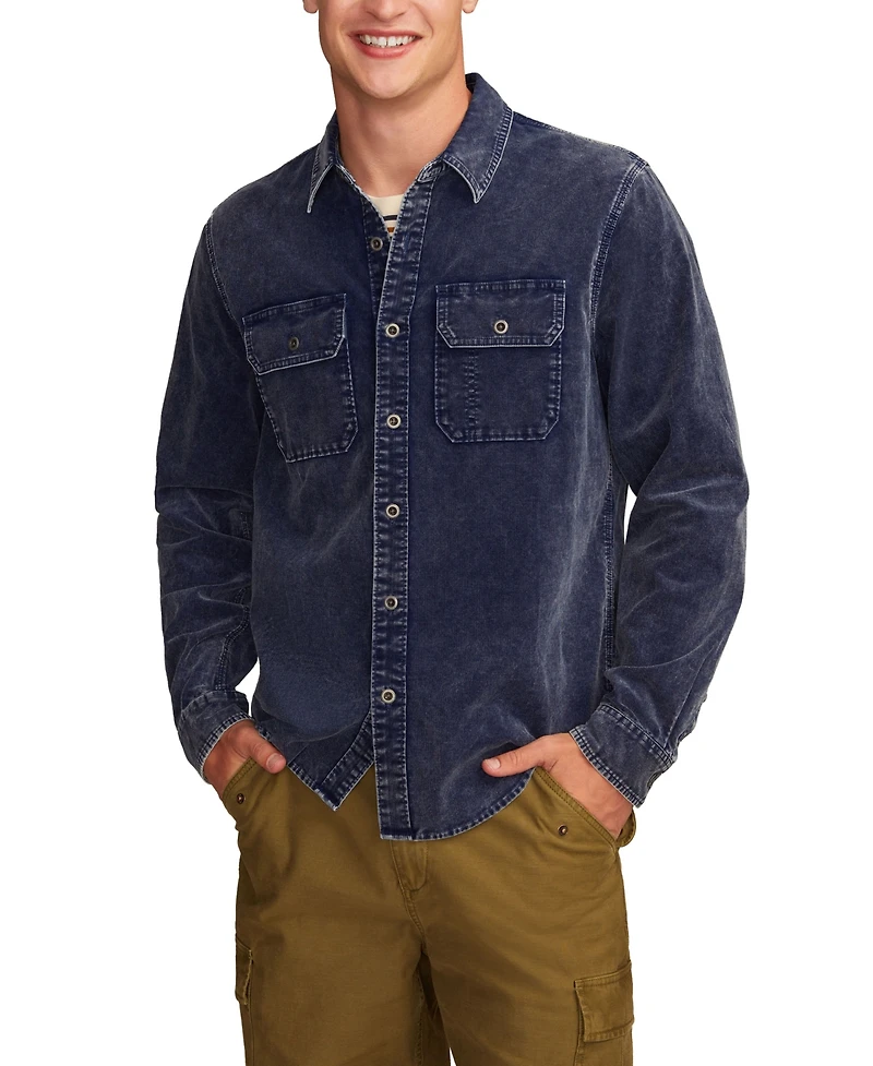 Lucky Brand Men's Long Sleeves Indigo-Dyed Utility Shirt