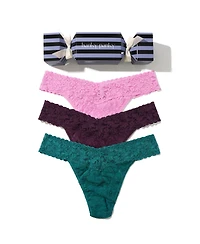 Hanky Panky Women's Signature Lace Original Rise 3 Pack Thong Underwear