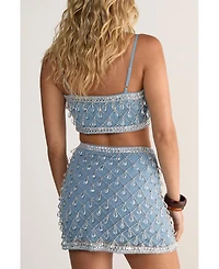 Nasty Gal Women's Droplet Embellished Mini Skirt