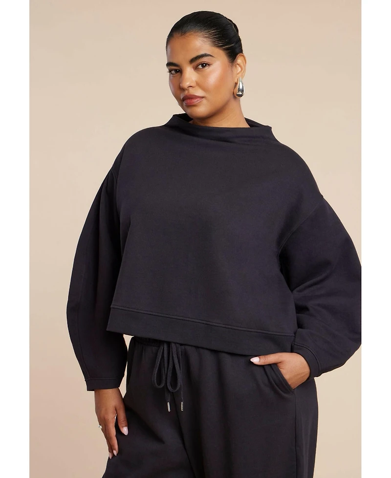 Eloquii Women's Elements Funnel Neck Sweatshirt