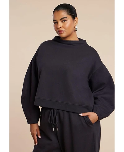 Eloquii Women's Elements Funnel Neck Sweatshirt